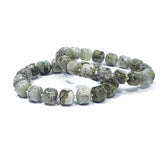 Milky Fossil Amber Barrel Beads Stretch Bracelet